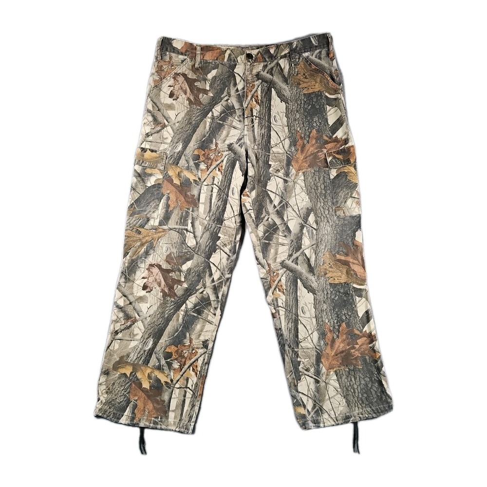Liberty Realtree Hardwoods Hunting Cargo Camo Pants Men XL (40x31) Vtg Russia